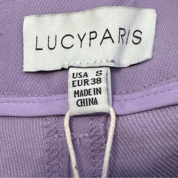 Lucy Paris Lavender Wide Leg Trousers Small High Rise Pleated Dress Pants - Picture 6 of 8